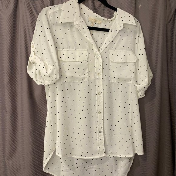 Button Down Polka Dot Blouse - Picture 5 of 5